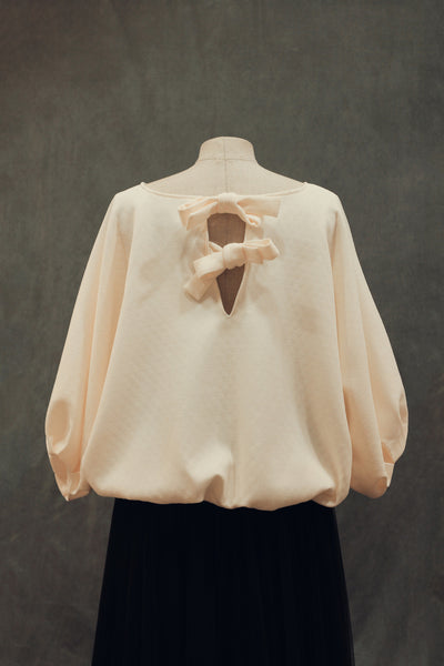 Blouse with ribbon detail